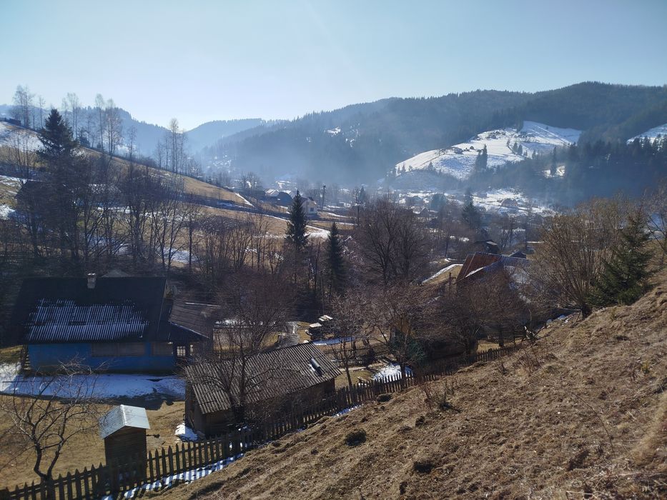 Будинок, земля, господарство в Карпатах, струмок, гори, краєвиди