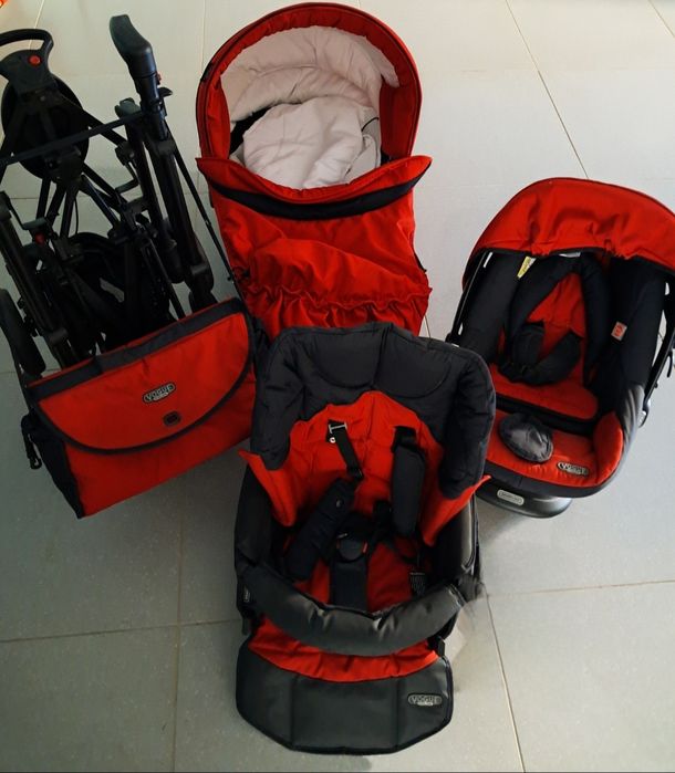 Conjunto bébécar Vogue com jogo de lençóis