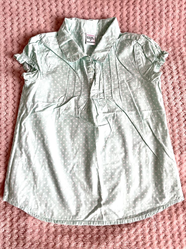 Piękna miętowa bluzeczka koszulka r. 122/128