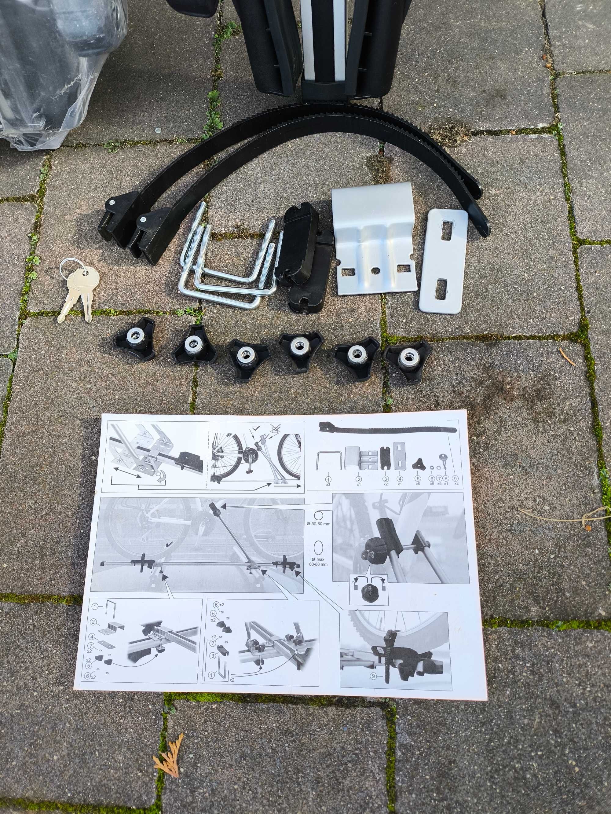 3x BAGAŻNIK dachowy na rower-uchwyt rowerowy ALUMINIOWY na dach - AMOS