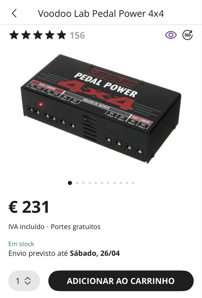 Voodoo Lab 4X4 power supply