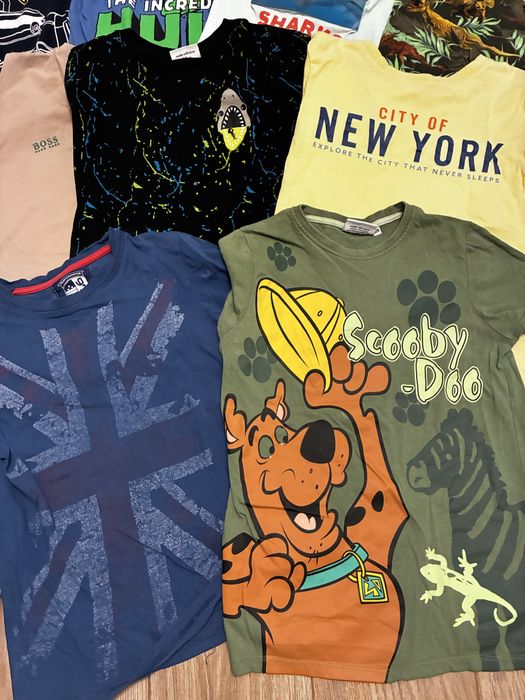 Koszulka bluzka t-shirt krótki rękaw 128cm 11szt