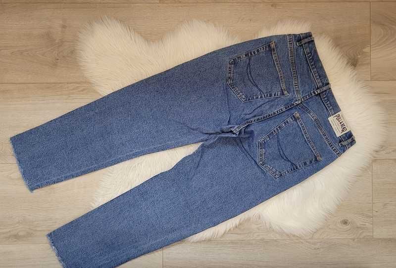 Niebieskie spodnie dżinsowe / dżinsy jeansy mom jeans, Pull&Bear, 38 M