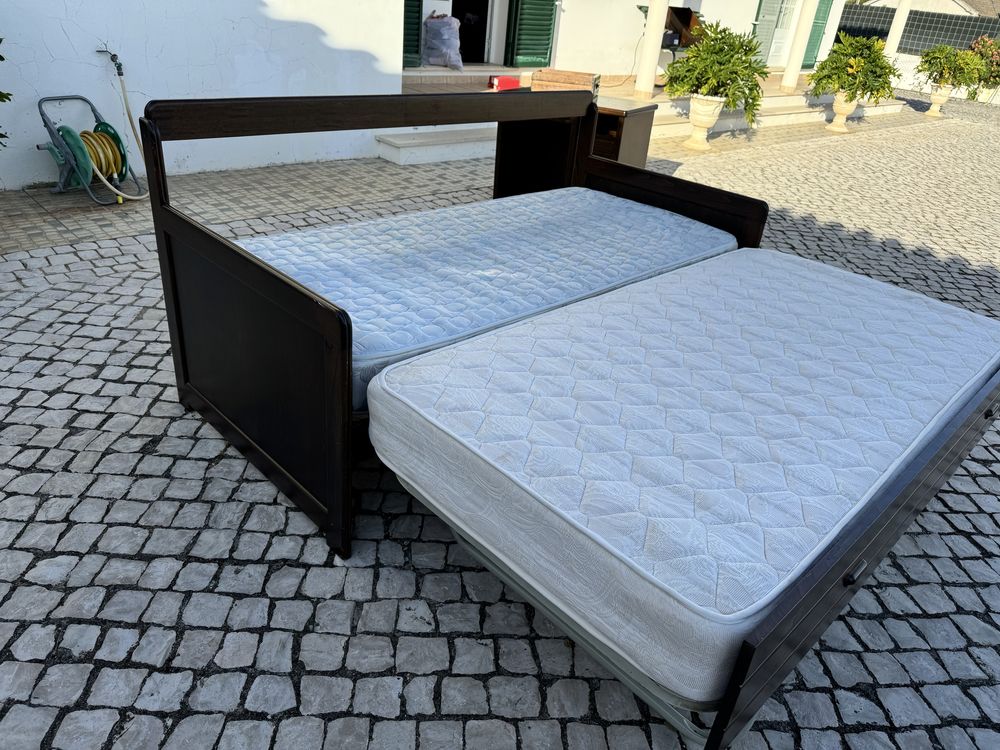 Cama solteiro (dupla cama com dois colchões)
