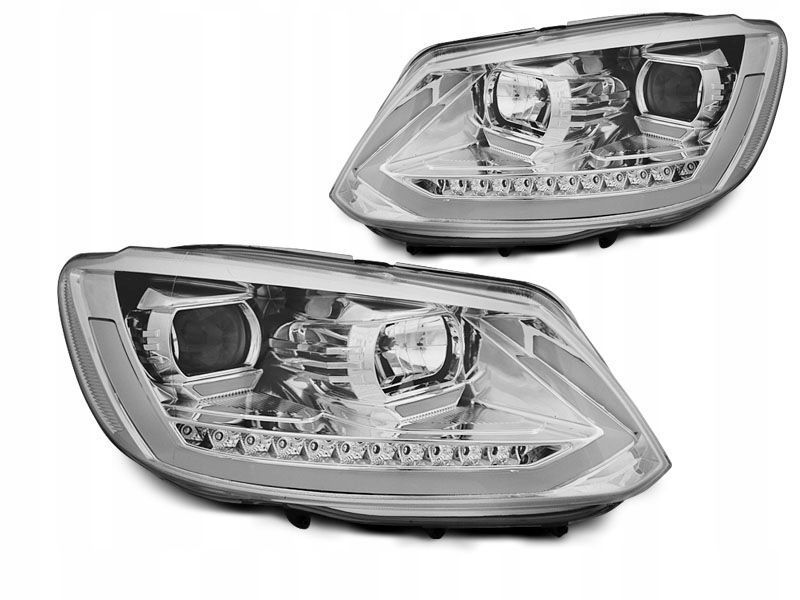 lampy vw touran ii 2010-15 chrome tube led drl dts