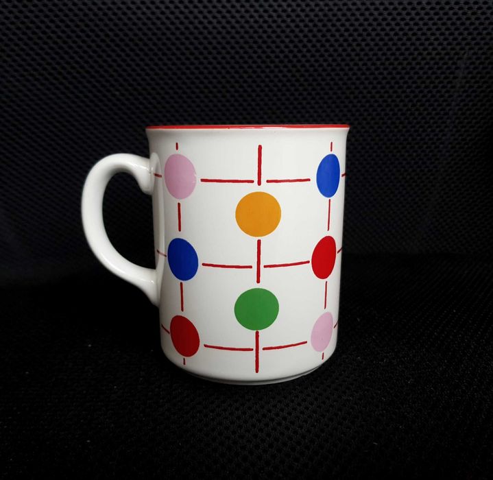 Porcelit Pruszków kubek grochy kółka