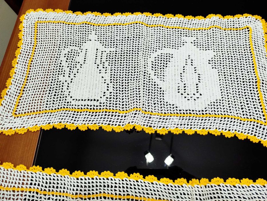 Panos de cozinha em crochê feito a mão