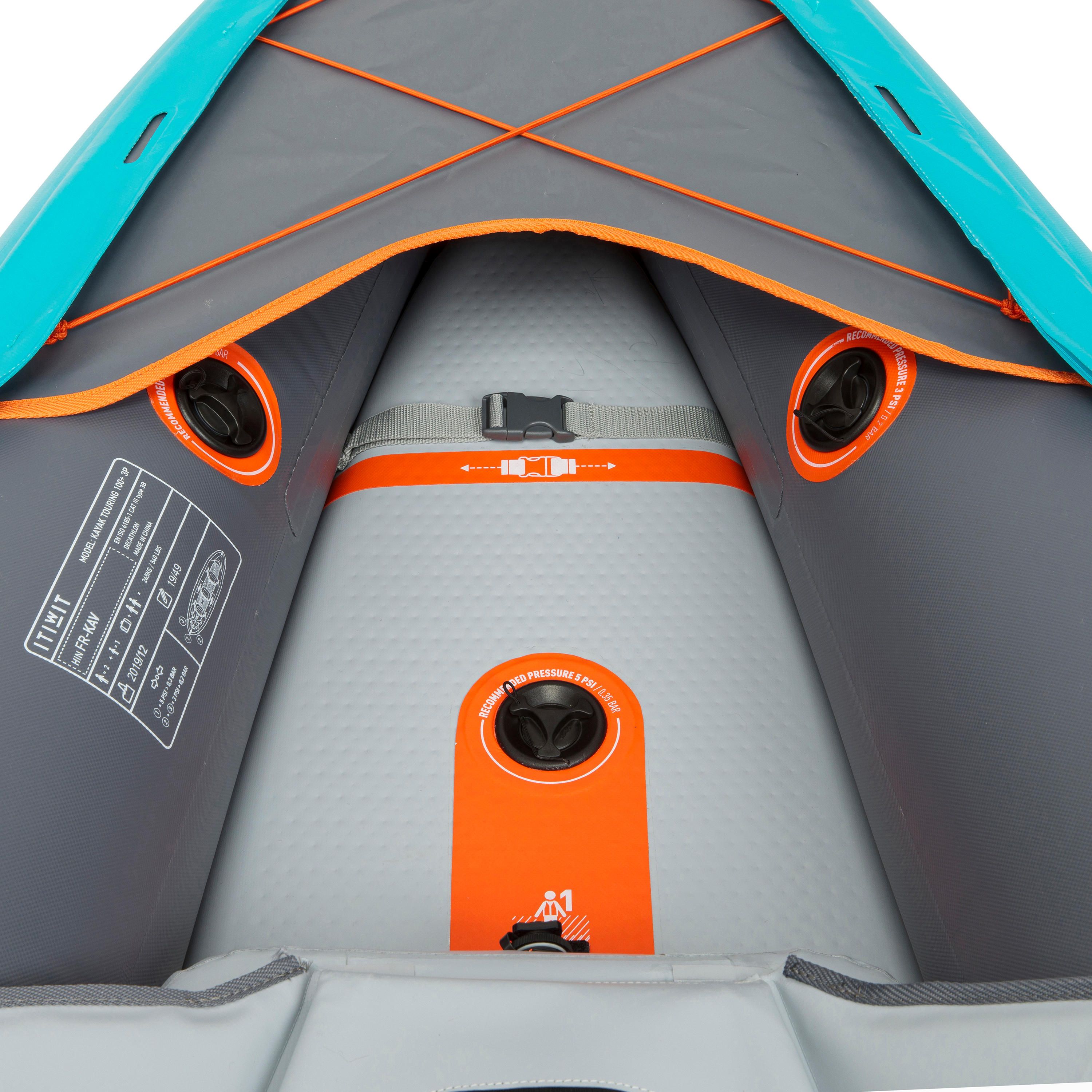 KAYAK INSUFLÁVEL FUNDO DROPSTITCH X100+ 3 LUGARES