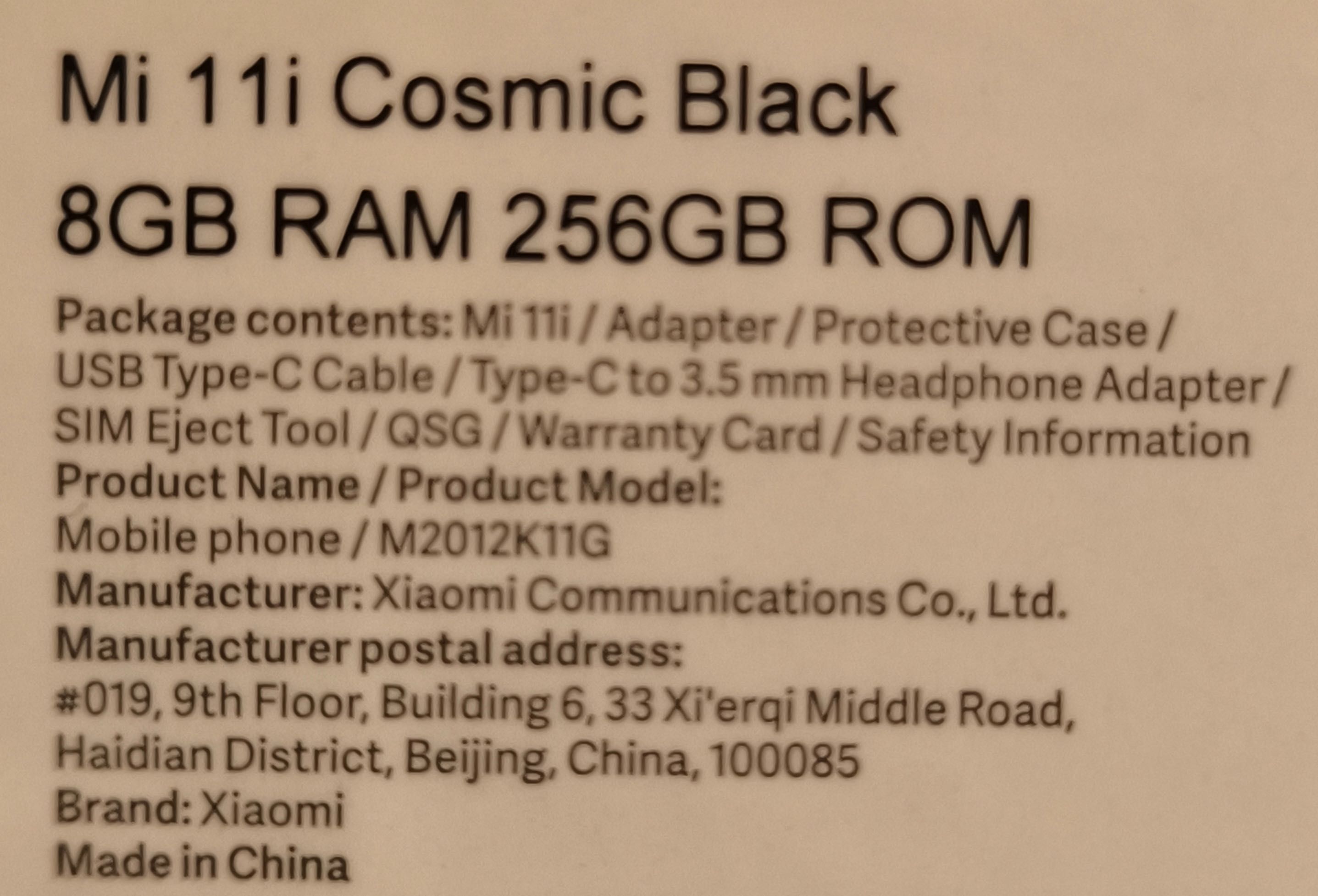 Xiaomi Mi 11i | 8GB RAM | 256GB ROM | 5G