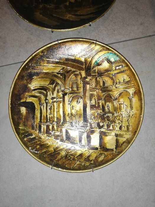 Pratos pintados à mão a óleo Évora