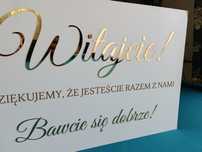 Tablica powitalna na ślub, wesele