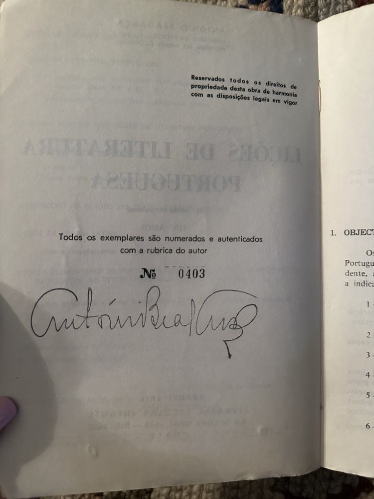 Livro “Liçoes de Literatura Portuguesa”