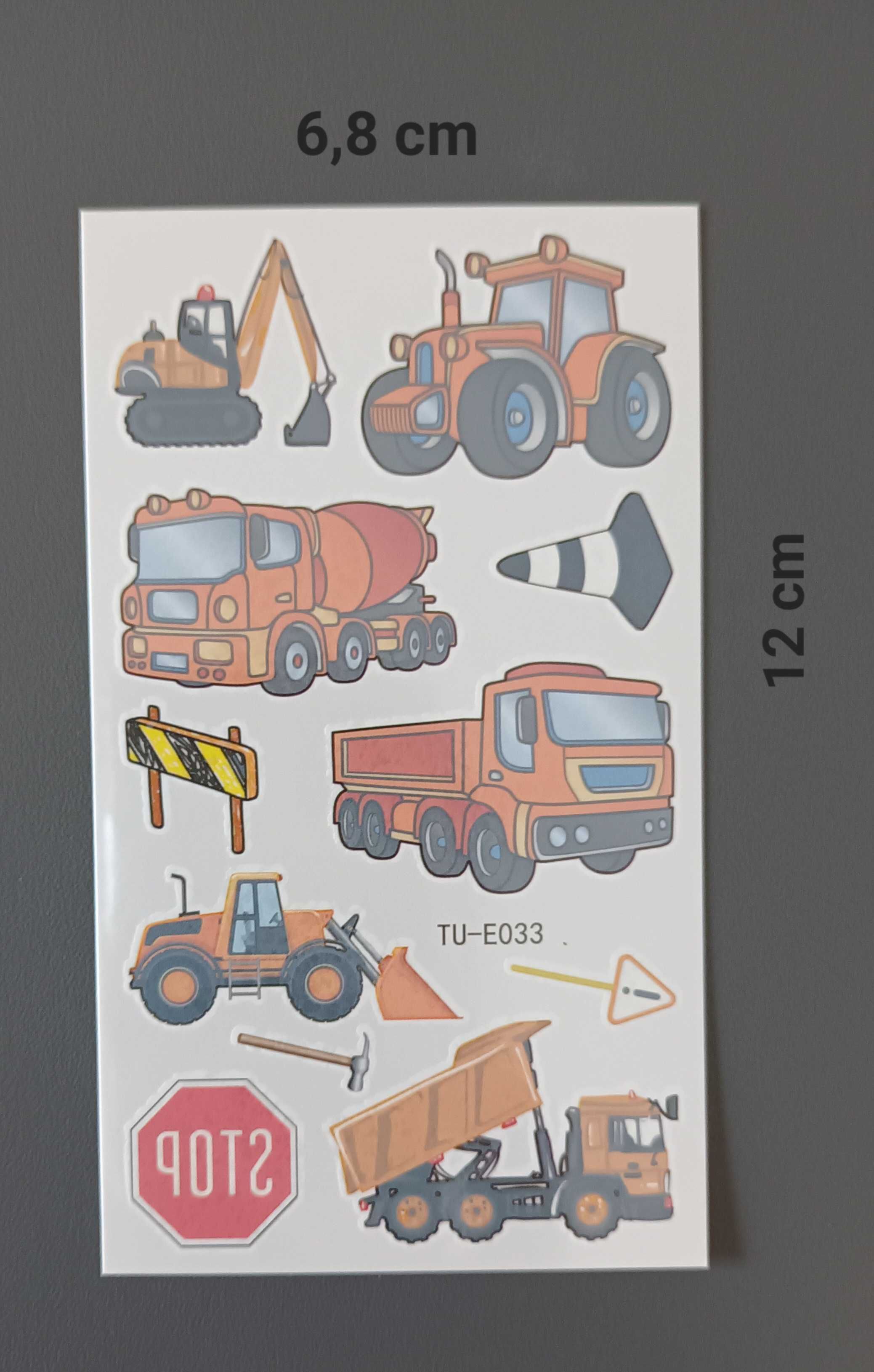 Super tatuaże dziecięce MASZYNY aż 10 arkuszy!