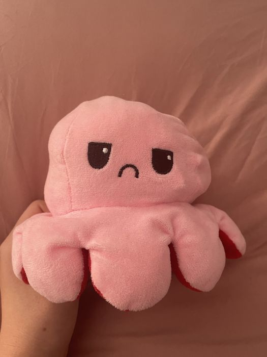 Odwracana osmiorniczka rozowa i czerwona