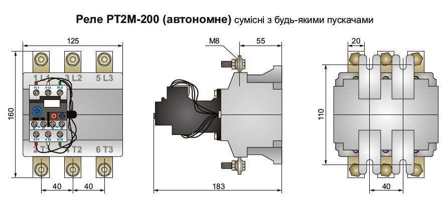 Теплове реле PF 100-160А РТ2М-200