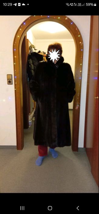 Шуба норкова, колір шоколадна норка 52-54 (4XL)  розмір. Б/У