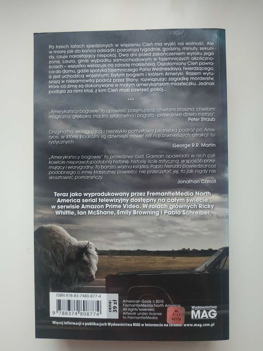 American Gods Neil Gaiman  stan bardzo dobry