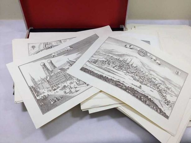 Stare kolekcjonerskie ryciny, mapy, plany miast, obraz, kolekcja 90 sz