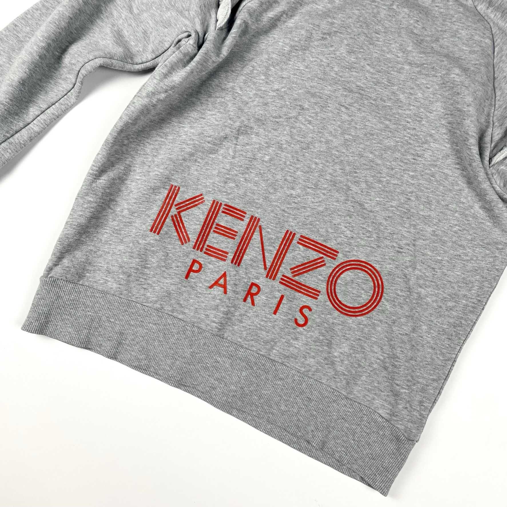 Kenzo Paris kid crewneck bluza z nadrukiem na plecach szara falbanki