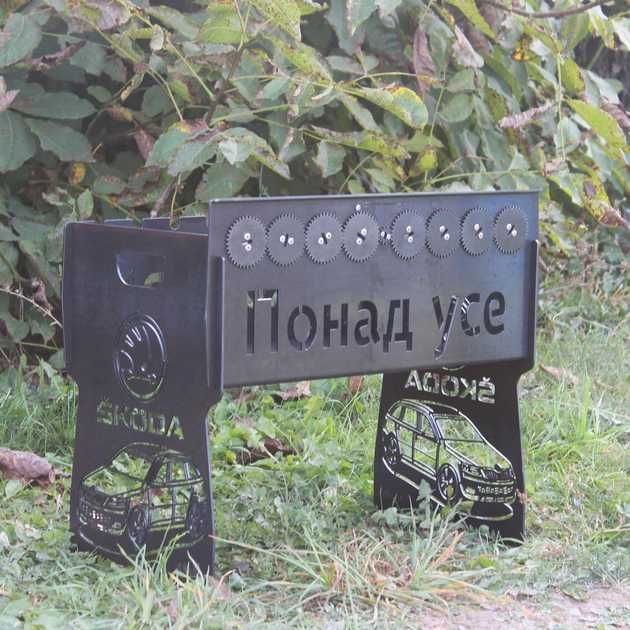 Мангал автоматичний на 6 шампурів з мотором та шашличницею розбірний