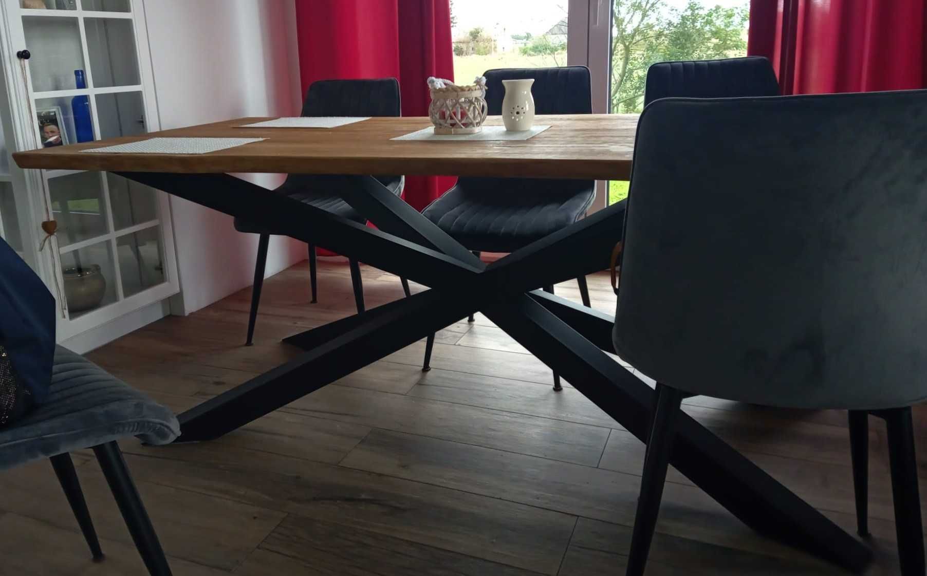 Stół dębowy Loft nowoczesny lite drewno pająk