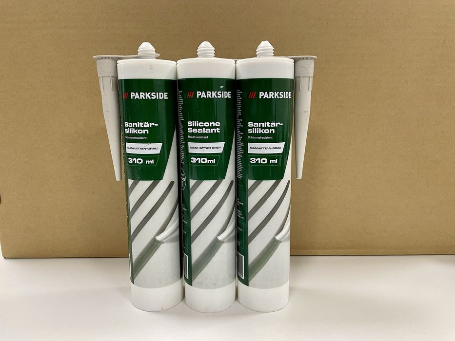 Герметик санитарный силиконовый СЕРЫЙ под пистолет 310мл PARKSIDE