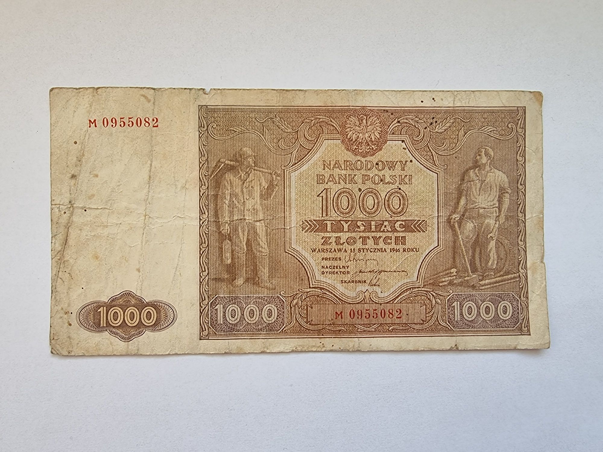 Banknot Narodowy Bank Polski Tysiąc złotych 1946