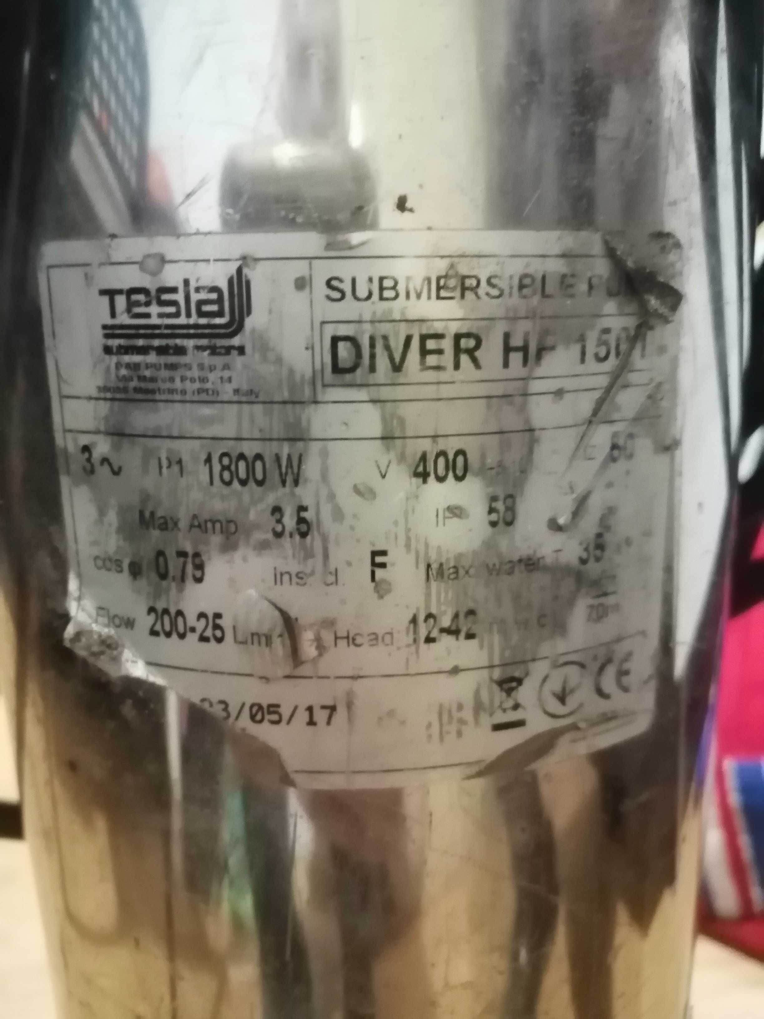 Bomba submersível trifásico 1800w diver hf 150t