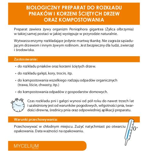 Grzybnia do rozkładu pni drzew i kompostowania