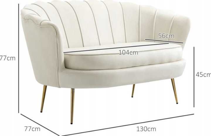 Sofa dwuosobowa, Sofa, meble tapicerowane, aksamit, do 150 kg