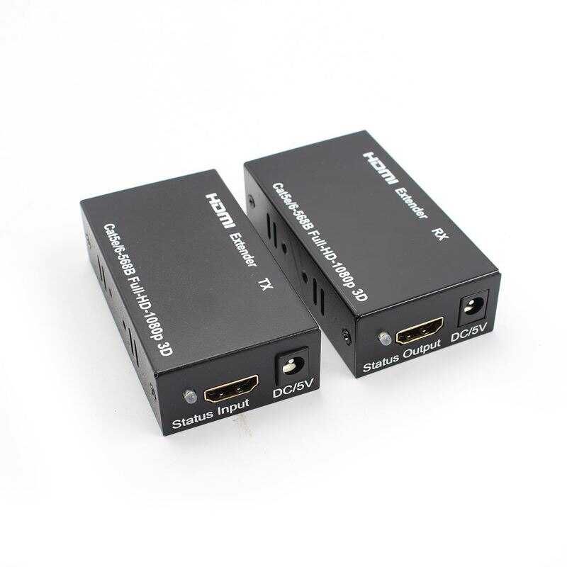 Repetidor Extensor HDMI via Único Cabo Rede RJ45 LAN Cat5E / 6 até 60M