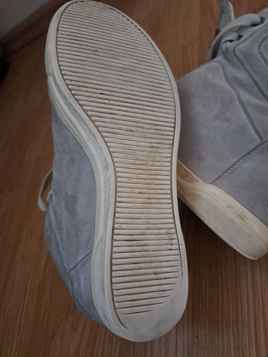Buty botki szare zamszowe Nina B ukryty koturn r.37