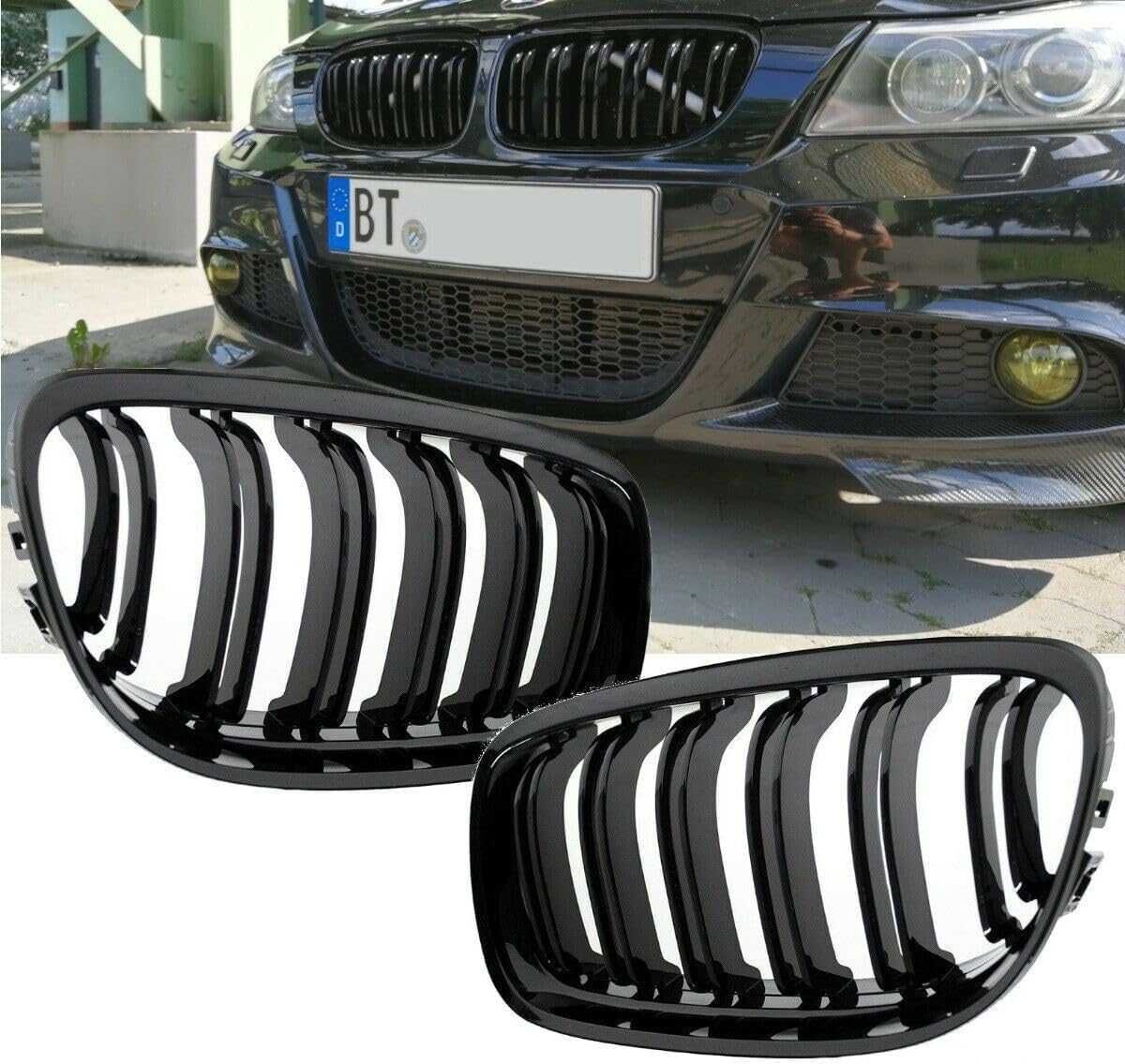 Nerki grill Czarny połysk do BMW E90 E91 LCI lifting 2008 - 2013