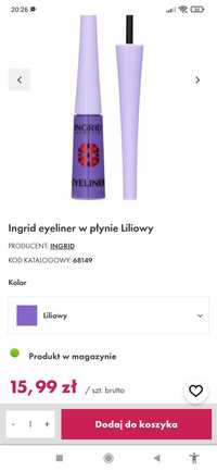 INGRID eyeliner kolor liliowy NOWY no