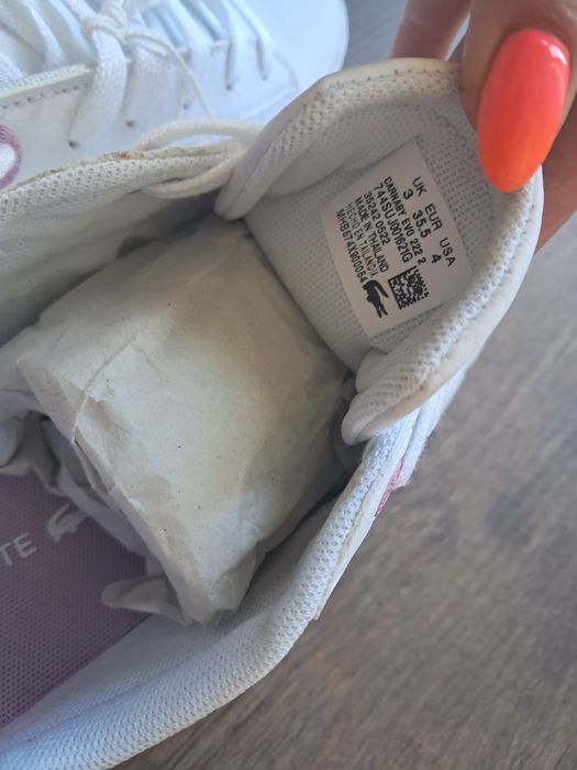 Lacoste tenisówki sneakersy białe z logo r 35,5 carnaby Evo 222