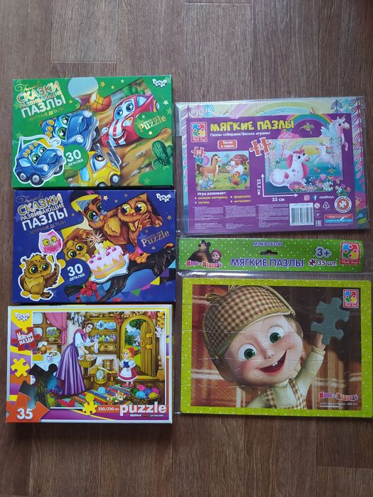 Яскраві пазли, м'які пазли 3+