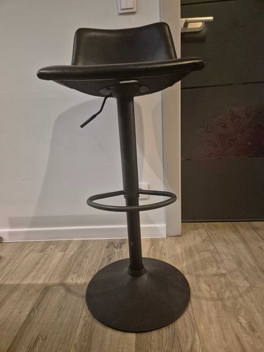 Krzesło barowe hoker czarne ekoskóra