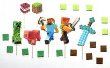 Zestaw do dekoracji tortu na masie cukrowej MINECRAFT Figurki na tort