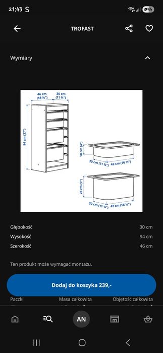 Regal z pojemnikami Ikea