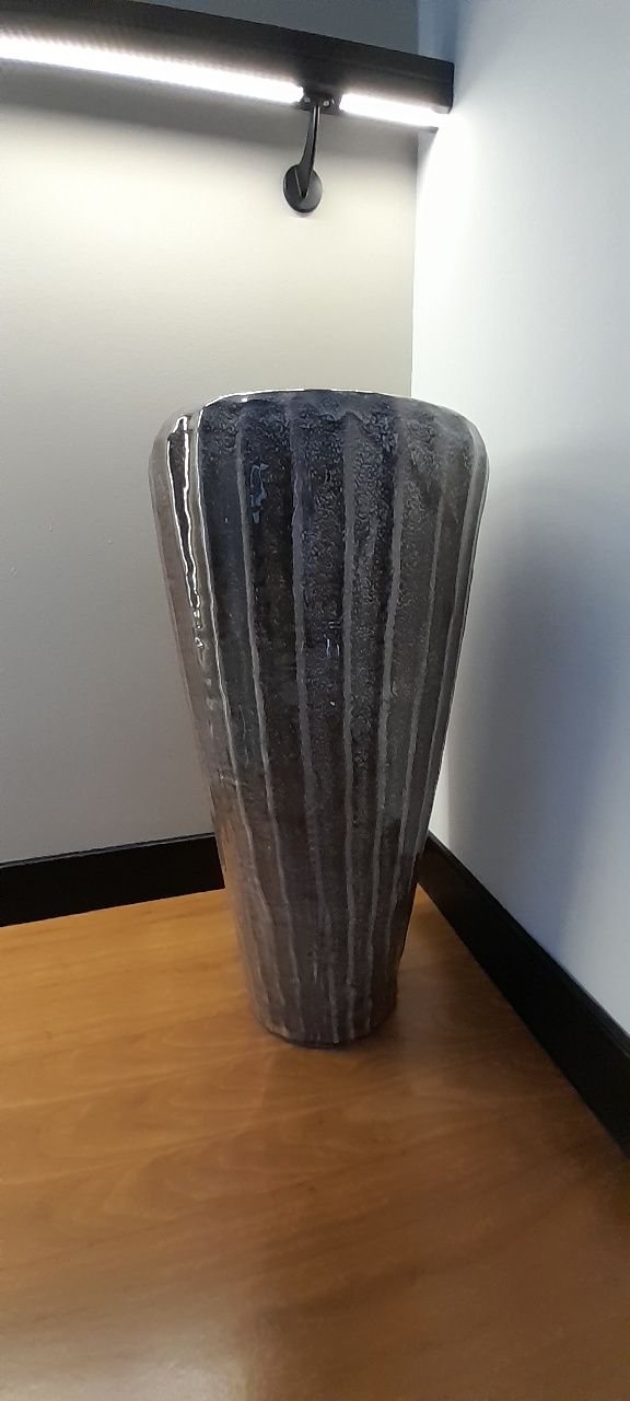 Vaso decorativo cerâmico alto cor taupe