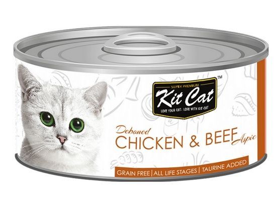 Zdrowa karma bez zbóż dla kotów - Kit Cat z kurczakiem i wołowiną 80g