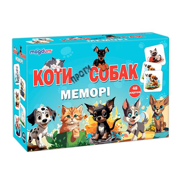 Гра настільна Magdum Меморі. Коти проти собак (ME5032-24)