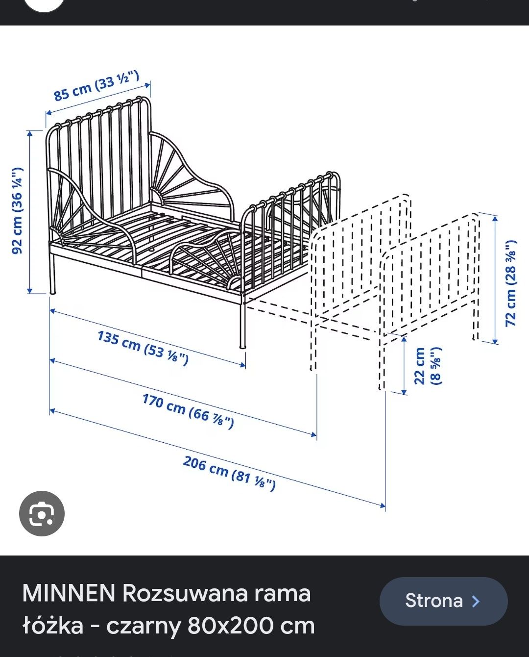 Łóżko dzieciece Ikea + materac rozsuwane rośnie razem z dzieckiem