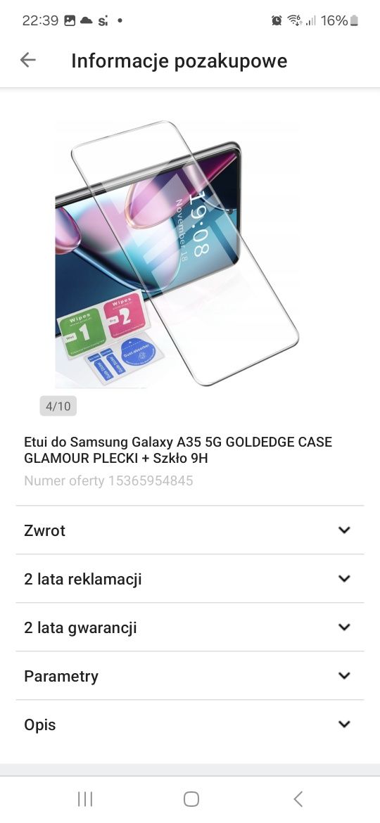 Etui i szkło Samsung Galaxy A35 3G