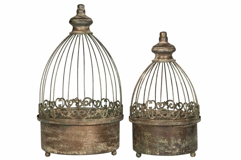 Klatka metalowa Kwietnik Świecznik 2szt. KOMPLET