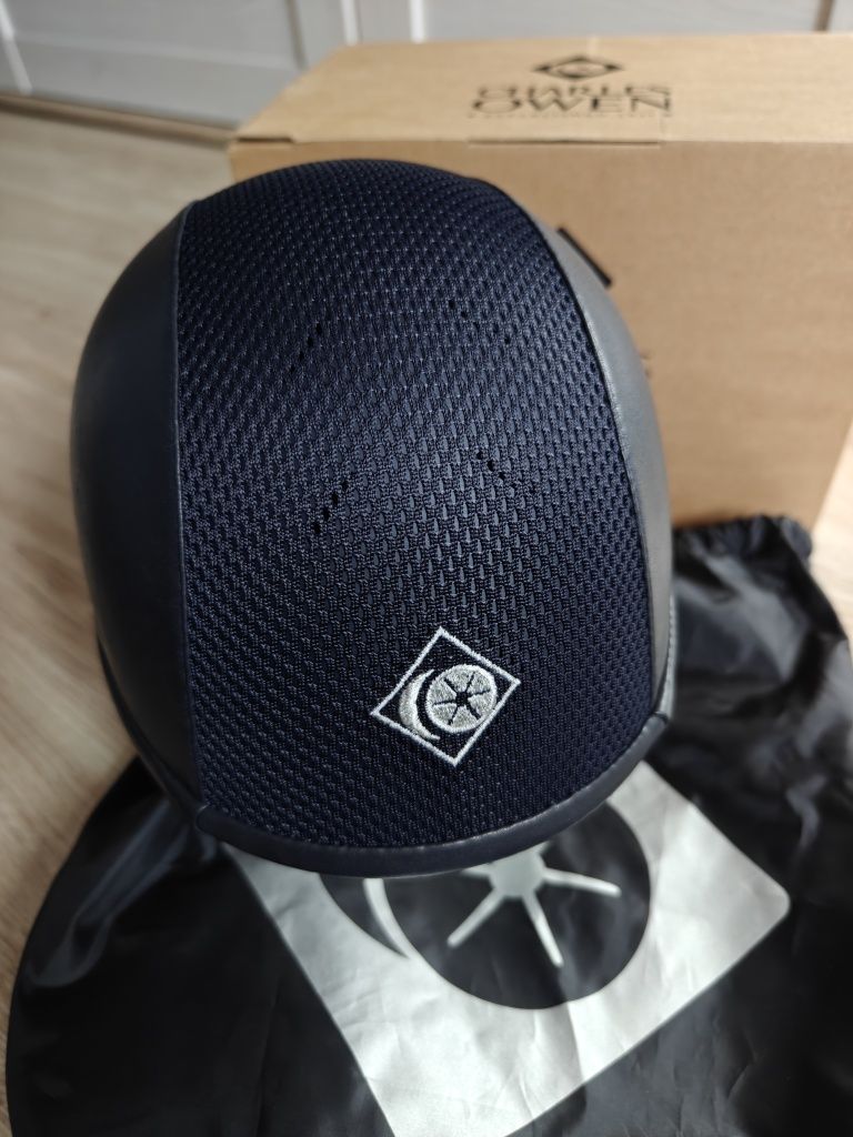 Kask jeździecki Charles Owen Ayr 8 leather 57cm ciemnogranatowy