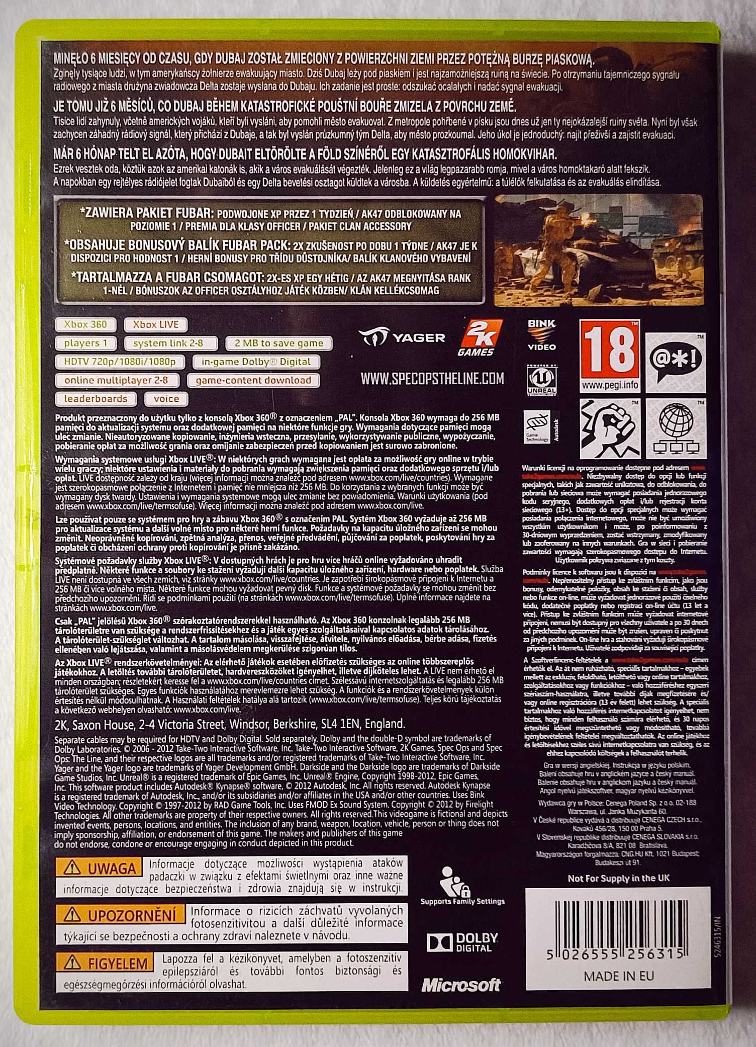 Spec Ops The Line Xbox 360 One