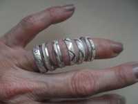 Srebrne pierścionki - ozdobne obrączki - 7 sztuk - nr1