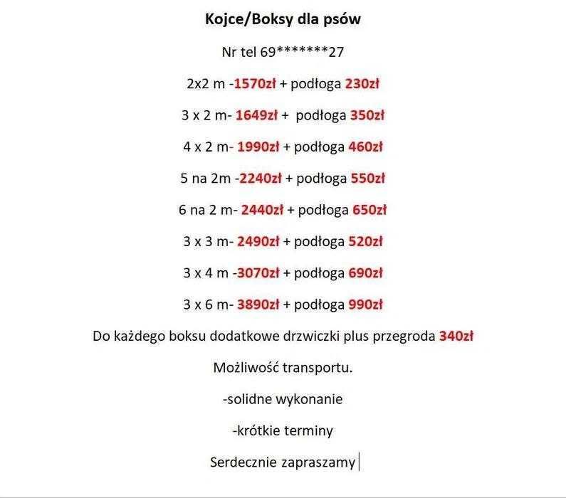 Sprzedam boksy kojce dla psów!!