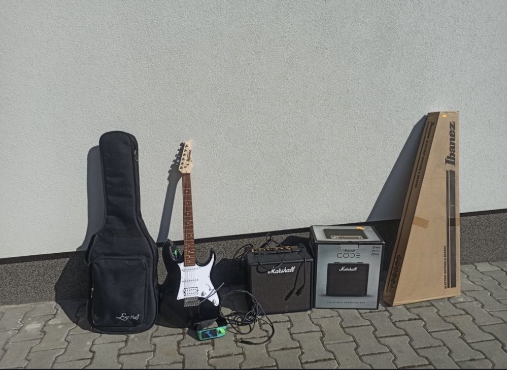 Zestaw gitara elektryczna i wzmacniacz